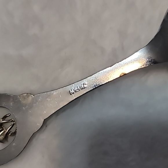 Algonquin Park Ontario Souvenir Spoon silver tone/ provincial crest and moose - Picture 8 of 8